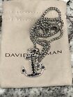 Men's Sterling silver Anchor Pendant Necklace 22 in