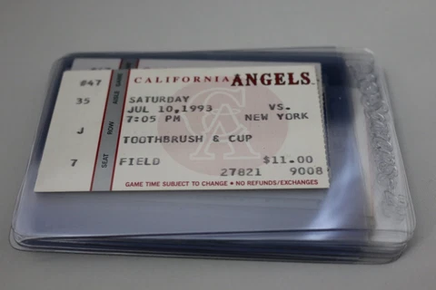 TICKET California Angels vs New York Yankees July 10 1993 Seat 7 Tim Salmon HR Cover