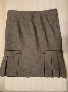 EUC AGB Gray Pleated Bottom Skirt size 6 Vintage 90s Fully Lined Stretch Fabric - Picture 1 of 6