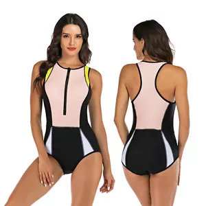 Einteiler Bademode Kurzarm Surfen Baden Badeanzug Blumen Damen Beachwear - Bild 1 von 50
