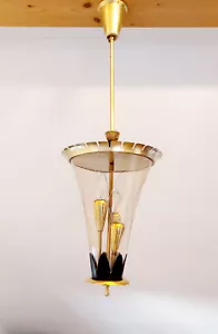 Mid Century Pietro Chiesa, Fontana Arte Glas Pendellampe, Vintage - Bild 1 von 7