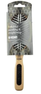 KENT BRUSHES LARGE NYLON & NATURAL BRISTLE RUBBER CUSHION WOODEN HAIRBRUSH PF01 - Picture 1 of 3