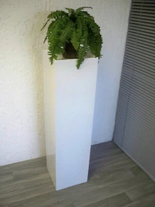 Blumensäule Windlichtsäule Weiß Hochglanz Bodenwindlicht groß 98 cm B - Bild 1 von 8