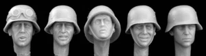Hornet Heads - 5 heads wearing German helmets - HGH/4 - Picture 1 of 15