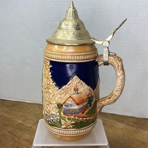 Vintage GERZ West Germany Beer Stein 8” Black Forest Scene Pewter Lid - Picture 1 of 24