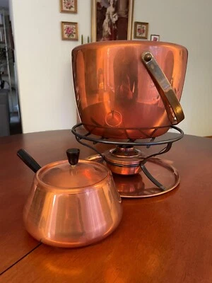 Culinox Spring Swiss Kupfer Fondue Pfanne und Feuerzangenbowle Set Rarität - Bild 1 von 4