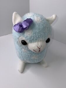 Applause Cute & Cuddly Alpacas 12" Plush Doll Plushie White Blue Spots Euc