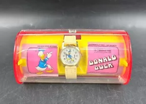 Reloj Pulsera Vintage RARO 1970 Pato Donald Hecho en Suiza, Cuerda Manual, SIN PROBAR - Imagen 1 de 16