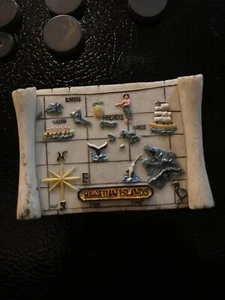 Magnet Hawaiian Islands Vintage Refrigerator Fridge Resin Map Scroll Maui - Picture 1 of 4