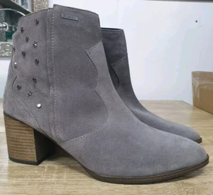 Superdry Women's Miley Ankle Boots Grey Size UK 8, EUR 41 (S4) - Picture 1 of 7