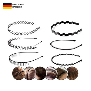 Haarreif Metall Haarband 6 Stück Haarreifen Herren Damen Männer Schwarz... - Bild 1 von 10