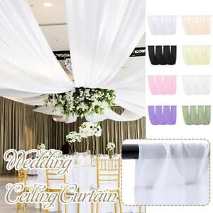 Wedding Arch Drape Fabric Sheer Chiffon Tulle Curtain Backdrop Home Drapery✨0