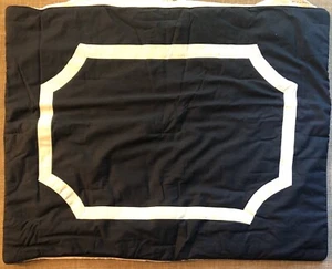 Pottery Barn Bergen Reversible Pillow Sham Midnight Blue Standard Buttons New - Picture 1 of 4