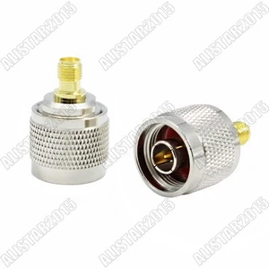 1x N Male Plug to SMA Female Jack Straight Adapter Coax Connector RF Converter - Afbeelding 1 van 5