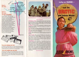 Alaska Airlines Vintage Prospekt Farbfotos Informationen zu mehreren Touren - Bild 1 von 4