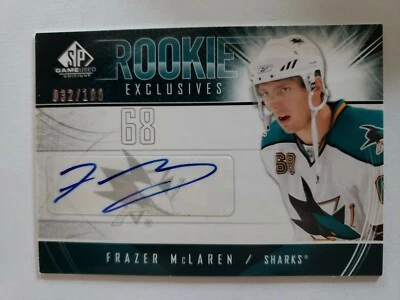 FRAZER McLAREN 2010 SP GAME USED ROOKIE AUTO #'D 32/100. NICE AUTO ROOKIE  - Image 1 of 3