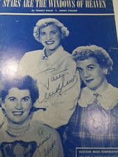 1926 Stars Are The Windows of Heaven by Andrews Sisters Sheet Music 
