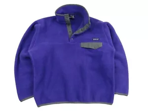 Vintage Y2K Patagonia Synchilla Snap-T Pullover Fleece Jacket Mens Small Purple - Picture 1 of 5