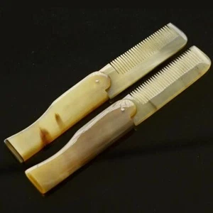 Peine de pelo Yak Horn - Cepillo de pelo plegable portátil bigote barba peines herramienta 1 pieza - Imagen 1 de 13