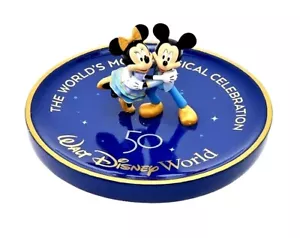 Walt Disney World 50th Anniversary Mickey Minnie Mouse Trinket Dish Jewelry Tray - Picture 1 of 3