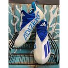 Adidas Adizero 21 White/Blue Athletic Football Cleats (FZ0766) Men's Size 12