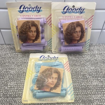 Vintage 1991 Goody Extra Large Perm Rod Curlers 3 Packs Lavender Blue HG17 - Image 1 of 4