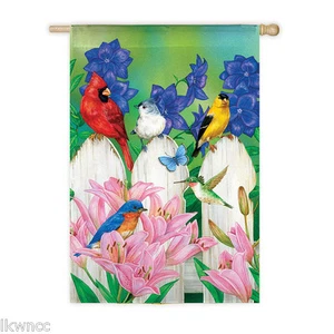 "EVERGREEN" FENCES MAKE GOOD NEIGHBORS  MINI GARDEN FLAG free shipping - Picture 1 of 1