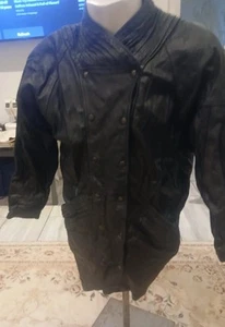 Vintage Maywear Gap Unisex Adult Heavy Leather Black jacket Size M Chest 42R in - Picture 1 of 22