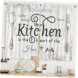 Kitchen Curtains Rustic Farmhouse 55x39 Inch Rod Pocket Country Short Small - Picture 1 of 6
