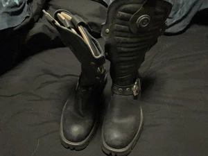 New Rock Motorbike Boots Size 42 (UK 9) Weathered Leather Hardly Used - Picture 1 of 7
