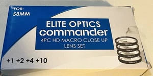 ELITE OPTICS COMMANDER 4PC MACRO CLOSE UP LENS - Picture 1 of 4