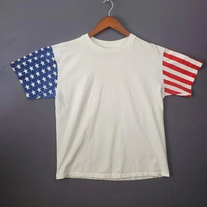 Camiseta De Colección LA Ropa Deportiva PUNTADA ÚNICA Talla L Estrellas Patrióticas y Rayas Mangas - Imagen 1 de 9