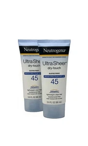 Neutrogena Ultra Sheer Dry-Touch Sunscreen Lotion SPF 45 3 Oz, 2PACK- EXP 2027 - Picture 1 of 2