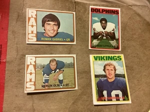 Lot (4) 1972 Topps Football - Near Mint - HOFer’s - Great Corners - No Creases - Picture 1 of 2