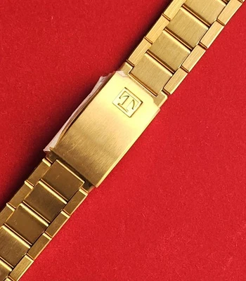 Tissot 19 mm Or Bracelet Montre Acier Inoxydable Steel Band Vintage Bear Kong - Photo 1/4