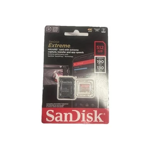 Carte mémoire SanDisk 512 Go Extreme microSDXC UHS-I SDSQXAV-512G-GN6MA (LIRE DESC) - Photo 1 sur 3