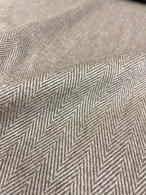 Leaving Soon: 7.625 yds Olivia Chestnut Brown Herringbone Upholstery Fabric - Image 1 of 4