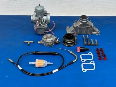 Rotax 377 447 Complete Single Carburetor Set-Up Carburetor Manifold Fuel Pump - Image 1 of 4