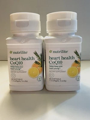 LOT OF 2  Amway Nutrilite Heart Health CoQ10 Dietary Supplement 60 Softgels - Image 1 of 4
