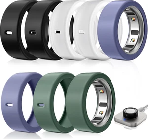 8 Pack Ring Protector Compatible with Oura Ring Gen 4/Oura Ring Gen 3, Silicone - Picture 1 of 8