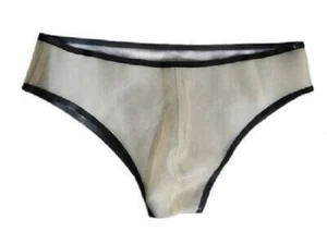 100% Latex Rubber Weiß Triangle Niedrig shorts Höschen Pants 0.4mmS-XXL - Bild 1 von 1