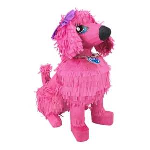 Pinata rosa Pudel 45cm Kindergeburtstag Dekoration Süßigkeiten - Bild 1 von 3
