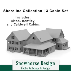 3-Piece Cabin Set | Shoreline Collection (HO Scale 1:87) - Picture 1 of 10