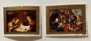 Burkina Faso / Upper Volta #C127-C128 Nativity by Notte & Adoration by Durer 72 - Picture 1 of 4