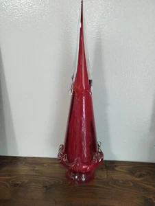 "Árbol de Navidad de cristal de Murano vintage 23"" rojo Italia como nuevo" - Imagen 1 de 6