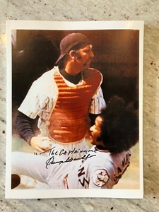 NY Yankees Oscar Gamble autographed 8 x 10 photo w/  Munson “the captain + me” - Picture 1 of 2