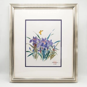 Caroline R. Young "Iris" Framed & Matted Original One of a Kind Painting w/COA - Picture 1 of 7