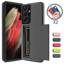 For Samsung Galaxy S23 S22 S21 Ultra Plus 5G Case Card Wallet Slot Holder Cover