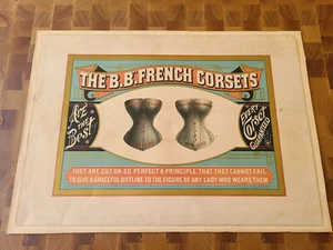 "B.B." French Corsets Original Litho Advertising Poster Fetish Lingerie Bustier - Picture 1 of 6