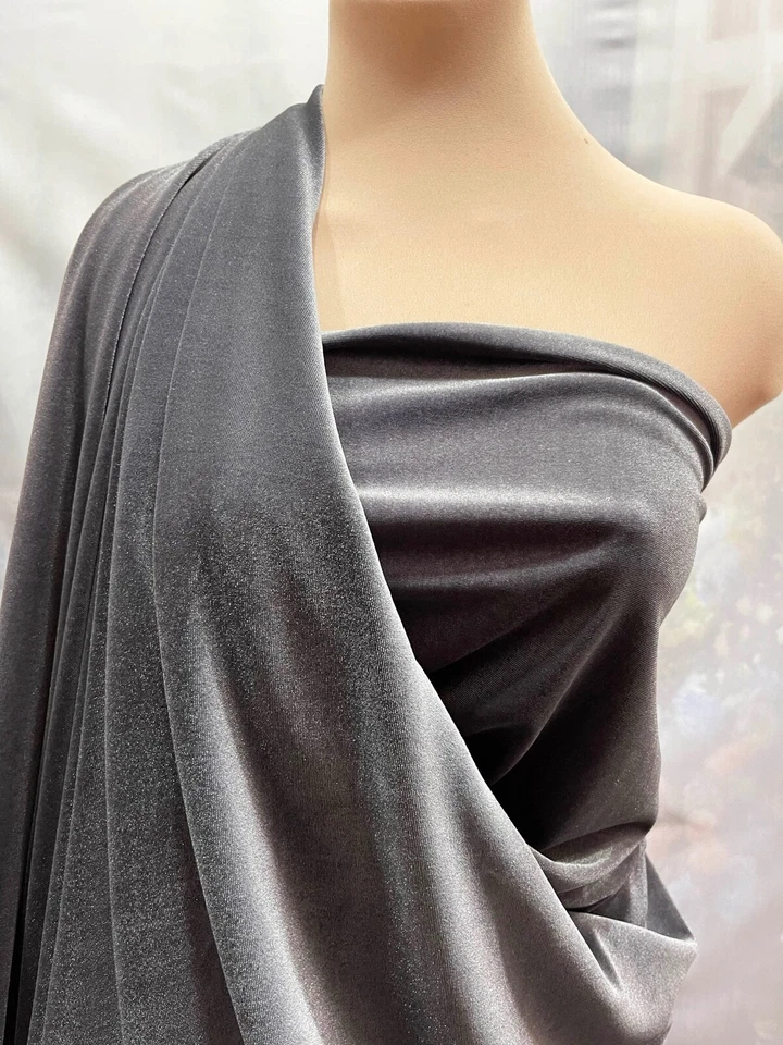 TERCIOPELO SPANDEX ELÁSTICO GRIS CARBÓN POR VACACIONES, USO FORMAL, REDUCIDO Foto 1 de 1